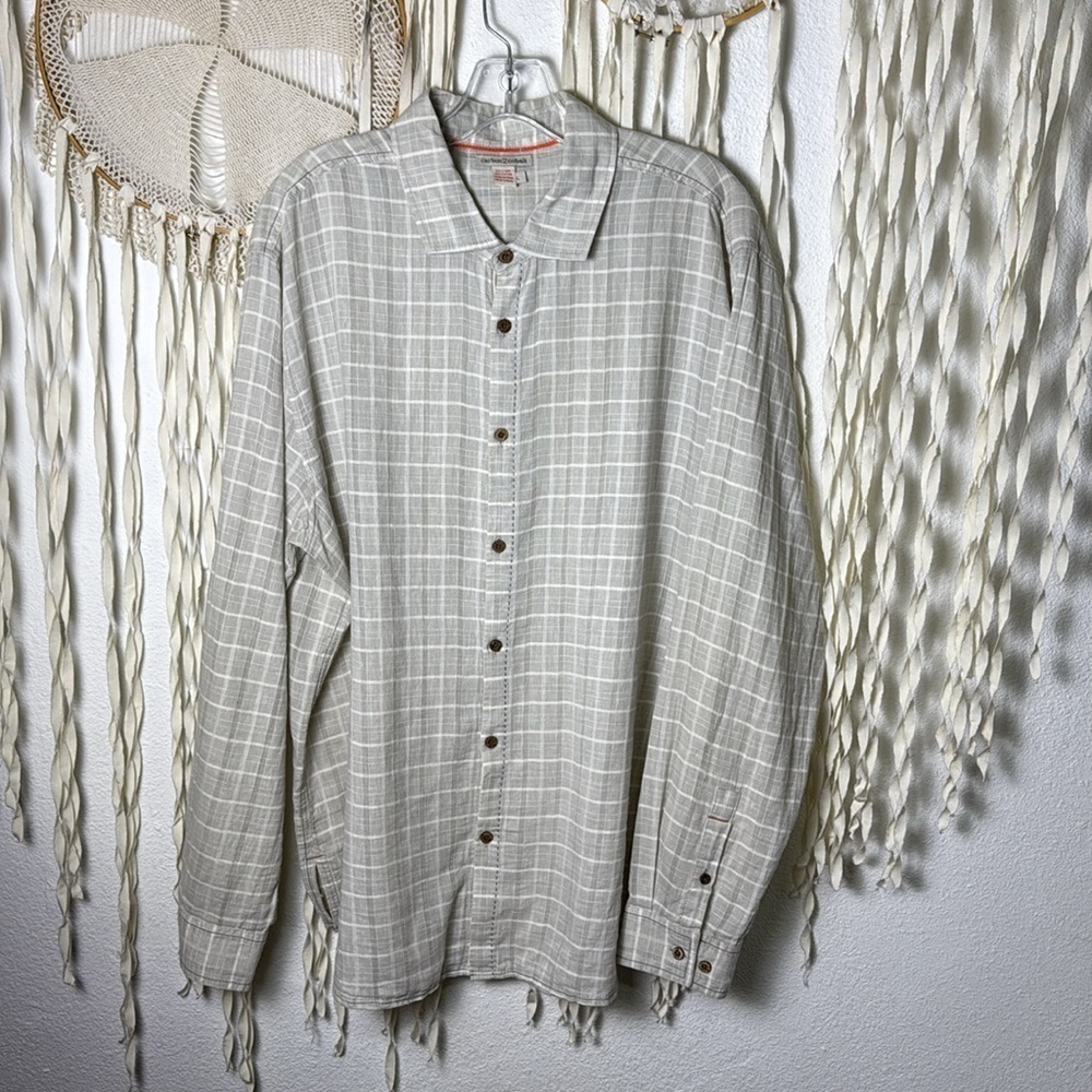 Carbon 2 Cobalt Soft Flannel Long Sleeve Button Down Gray Plaid Shirt Large